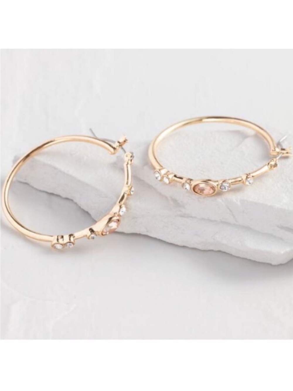 World Market Multi Gem Gold Hoop Earrings